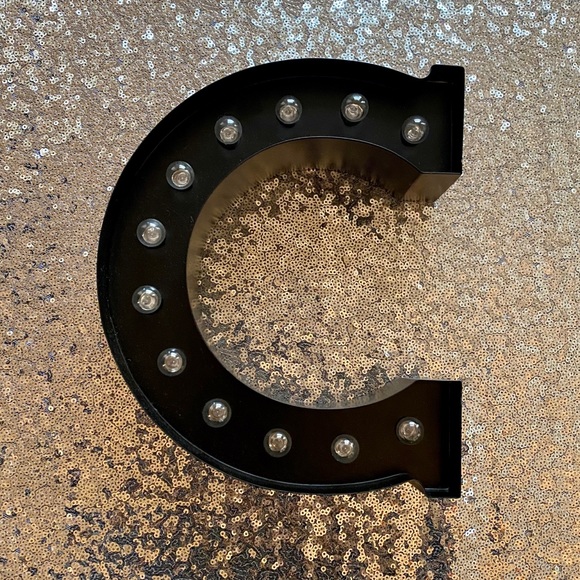 “C” initial marquee light decor
